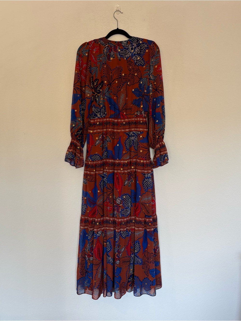 House of Harlow 1960 Floral Tiered Maxi Long Sleeve Dress - Picture 7 of 9